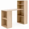 FineBuy Schreibtisch mit Regal 120x120x53 cm Holz Modern, Schreibtischregal Ablagefächer PC Tisch, Computertisch mit Ablage, Design Tisch Büro mit Aufbewahrung